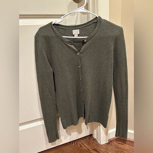SOLD A New Day Olive Green Button Up Sweater Size S